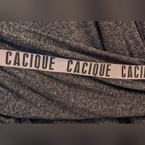 EUC Sleep by Cacique grey/blk marled long sleeve crew neck side slits hi-low - Picture 9 of 11